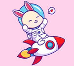 Coloring Book: Rabbit Astronaut